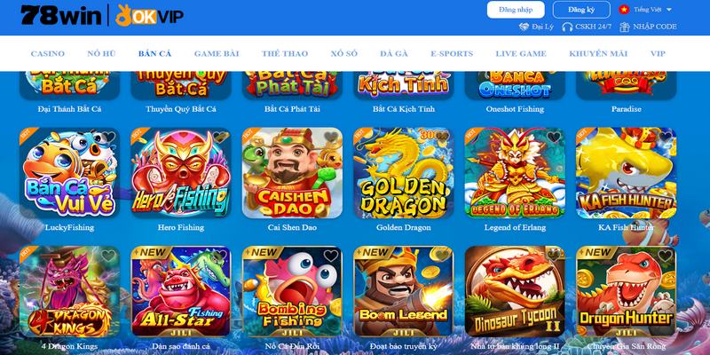 Cách tham gia chơi bắn cá 78Win cực kỳ đơn giản dễ hiểu