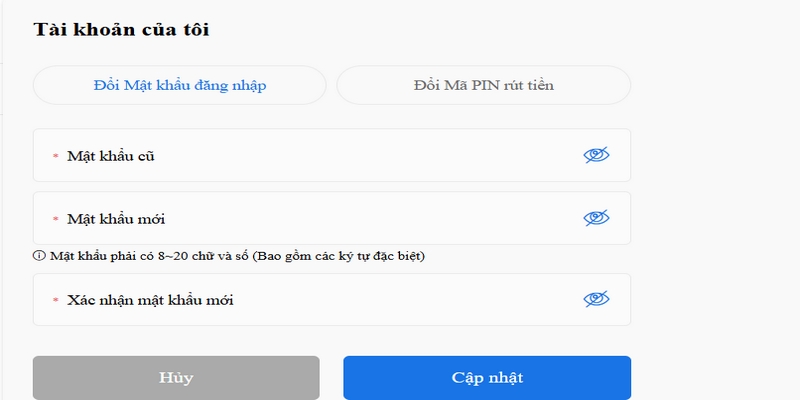 Lưu ý cho anh em khi thực hiện đổi mật khẩu 78Win