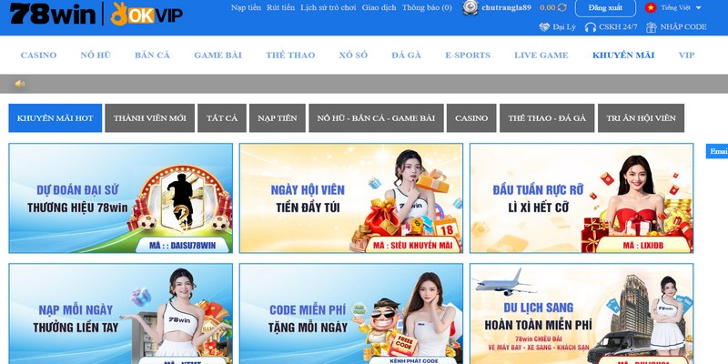 Điều kiện tham dự chương trình khuyến mãi 78Win